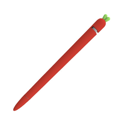 LOVE MEI For Apple Pencil 1 Carrot Shape Stylus Pen Silicone Protective Case Cover (Red) - Pencil Accessories by LOVE MEI | Online Shopping South Africa | PMC Jewellery