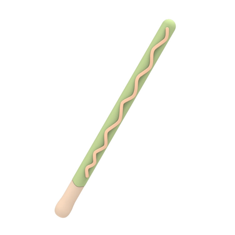 LOVE MEI For Apple Pencil 2 Stripe Design Stylus Pen Silicone Protective Case Cover (Green) - Pencil Accessories by LOVE MEI | Online Shopping South Africa | PMC TechLife | Buy Now Pay Later Mobicred