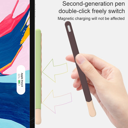 LOVE MEI For Apple Pencil 2 Stripe Design Stylus Pen Silicone Protective Case Cover (Green) - Pencil Accessories by LOVE MEI | Online Shopping South Africa | PMC Jewellery