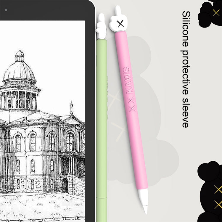 LOVE MEI For Apple Pencil 1 Middle Finger Shape Stylus Pen Silicone Protective Case Cover (Black) - Pencil Accessories by LOVE MEI | Online Shopping South Africa | PMC Jewellery