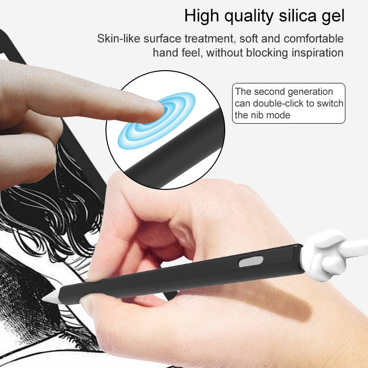 LOVE MEI For Apple Pencil 1 Middle Finger Shape Stylus Pen Silicone Protective Case Cover (Grey) - Pencil Accessories by LOVE MEI | Online Shopping South Africa | PMC TechLife | Buy Now Pay Later Mobicred