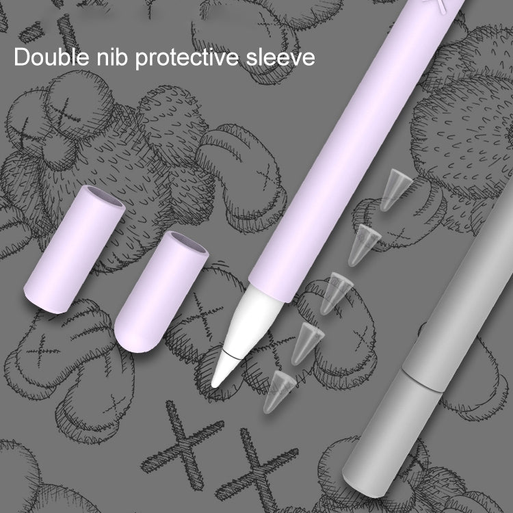 LOVE MEI For Apple Pencil 1 Middle Finger Shape Stylus Pen Silicone Protective Case Cover (Grey) - Pencil Accessories by LOVE MEI | Online Shopping South Africa | PMC TechLife | Buy Now Pay Later Mobicred