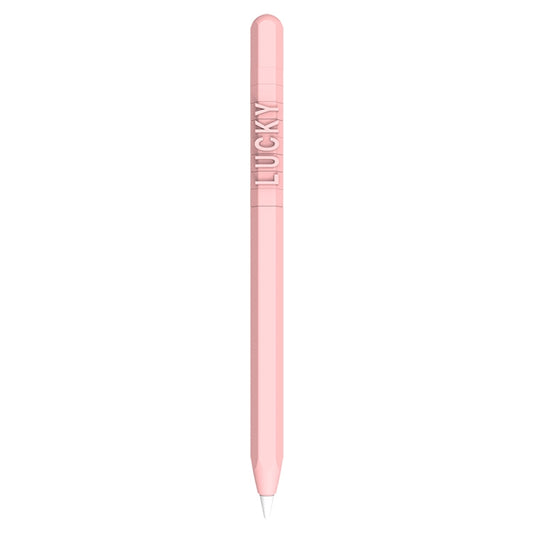 LOVE MEI For Apple Pencil 1 Number Letter Design Stylus Pen Silicone Protective Case Cover(Pink) - Pencil Accessories by LOVE MEI | Online Shopping South Africa | PMC Jewellery