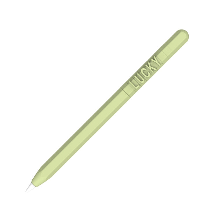 LOVE MEI For Apple Pencil 1 Number Letter Design Stylus Pen Silicone Protective Case Cover(Green) - Pencil Accessories by LOVE MEI | Online Shopping South Africa | PMC Jewellery