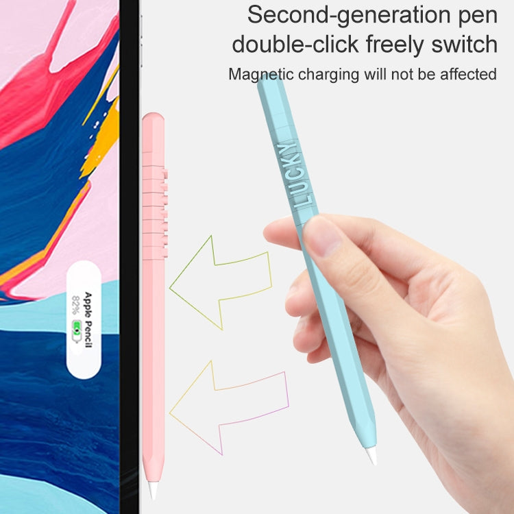 LOVE MEI For Apple Pencil 1 Number Letter Design Stylus Pen Silicone Protective Case Cover(Green) - Pencil Accessories by LOVE MEI | Online Shopping South Africa | PMC Jewellery