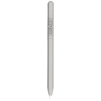 LOVE MEI For Apple Pencil 1 Number Letter Design Stylus Pen Silicone Protective Case Cover(Grey) - Pencil Accessories by LOVE MEI | Online Shopping South Africa | PMC Jewellery