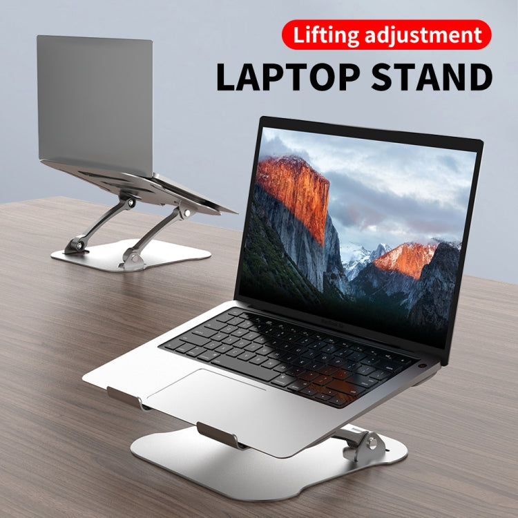 R-JUST Lifting Adjustable Laptop Stand(Silver) - MacBook Holder by R-JUST | Online Shopping South Africa | PMC Jewellery | Buy Now Pay Later Mobicred