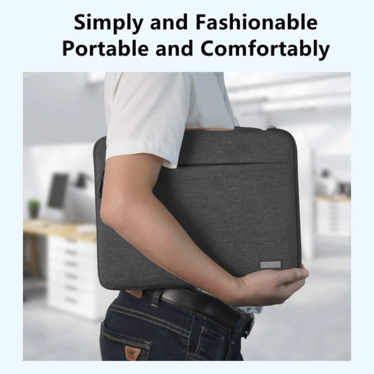 For 13 inch Laptop Zipper Waterproof  Handheld Sleeve Bag (Beige White) - 13.3 inch by PMC TechLife | Online Shopping South Africa | PMC TechLife | Buy Now Pay Later Mobicred