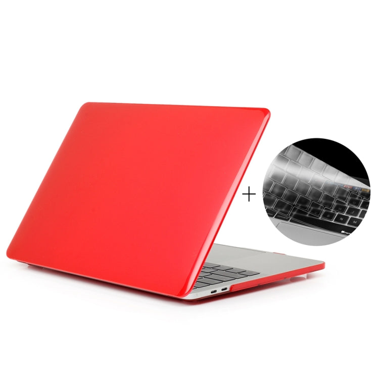 ENKAY Hat-Prince 2 in 1 Crystal Hard Shell Plastic Protective Case + US Version Ultra-thin TPU Keyboard Protector Cover for 2016 New MacBook Pro 13.3 inch without Touchbar (A1708)(Red) - MacBook Pro Cases by ENKAY | Online Shopping South Africa | PMC Jewellery | Buy Now Pay Later Mobicred