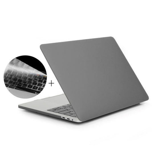 ENKAY Hat-Prince 2 in 1 Frosted Hard Shell Plastic Protective Case + Europe Version Ultra-thin TPU Keyboard Protector Cover for 2016 MacBook Pro 15.4 Inch with Touch Bar (A1707) (Grey) - MacBook Pro Cases by ENKAY | Online Shopping South Africa | PMC Jewellery | Buy Now Pay Later Mobicred