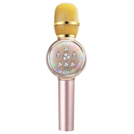 K2 Bluetooth 5.0 Karaoke Live Colorful Lights Wireless Bluetooth Microphone (Gold) - Microphone by PMC Jewellery | Online Shopping South Africa | PMC Jewellery | Buy Now Pay Later Mobicred