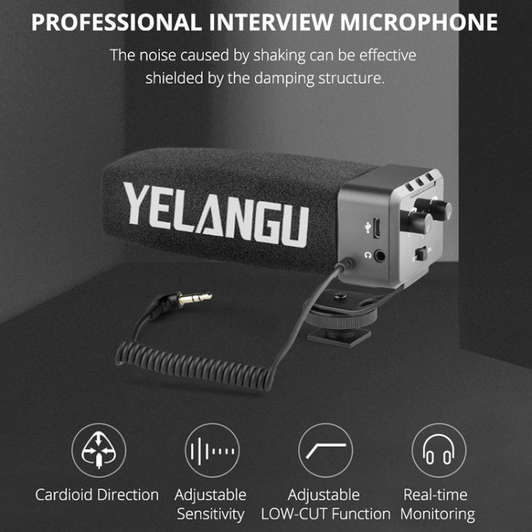 YELANG MIC09 Shotgun Gain Condenser Broadcast Microphone with Windshield for Canon / Nikon / Sony DSLR Cameras, Smartphones(Black) - Camera Microphone by YICHUANG | Online Shopping South Africa | PMC Jewellery | Buy Now Pay Later Mobicred