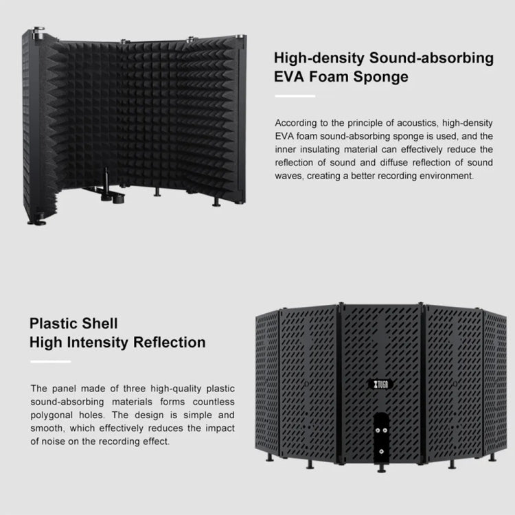 XTUGA P75 Foldable Recording Microphone Isolation Shield - free shipping - PMC Jewellery - Order now!