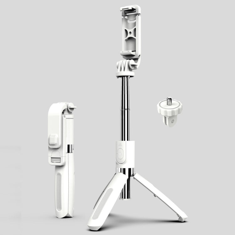 L02 100cm Multi-function Adjustable Bluetooth Self-timer Pole Tripod Selfie Stick (White) - Selfie Sticks by PMC TechLife | Online Shopping South Africa | PMC TechLife | Buy Now Pay Later Mobicred