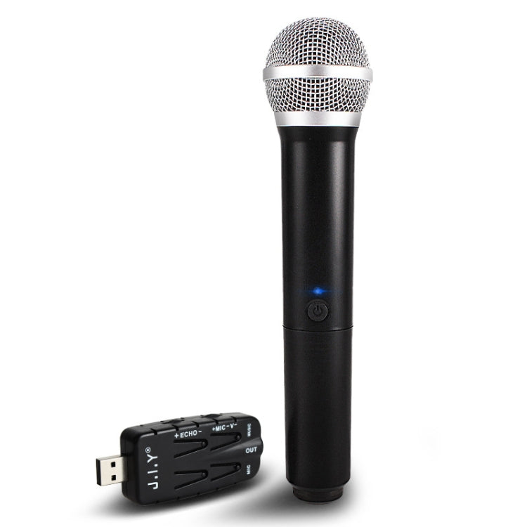 J.I.Y K Song Wireless Microphones for TV PC with Audio Card USB Receiver (Black) - Microphone by PMC Jewellery | Online Shopping South Africa | PMC Jewellery | Buy Now Pay Later Mobicred