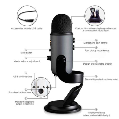 Logitech Blue Yeti USB Condenser Microphone(Blue) - Microphone by Logitech | Online Shopping South Africa | PMC Jewellery | Buy Now Pay Later Mobicred