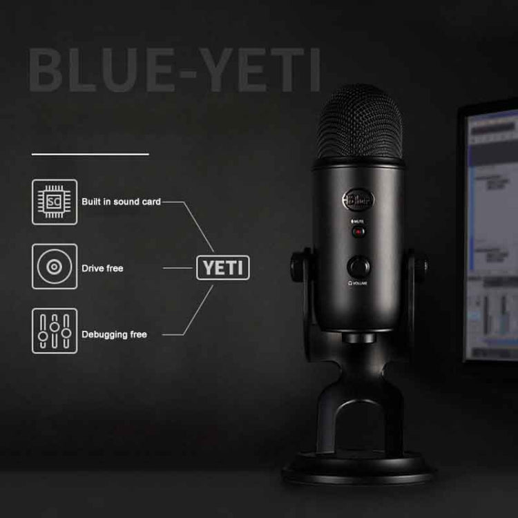 Logitech Blue Yeti USB Condenser Microphone(Blue) - Microphone by Logitech | Online Shopping South Africa | PMC Jewellery | Buy Now Pay Later Mobicred