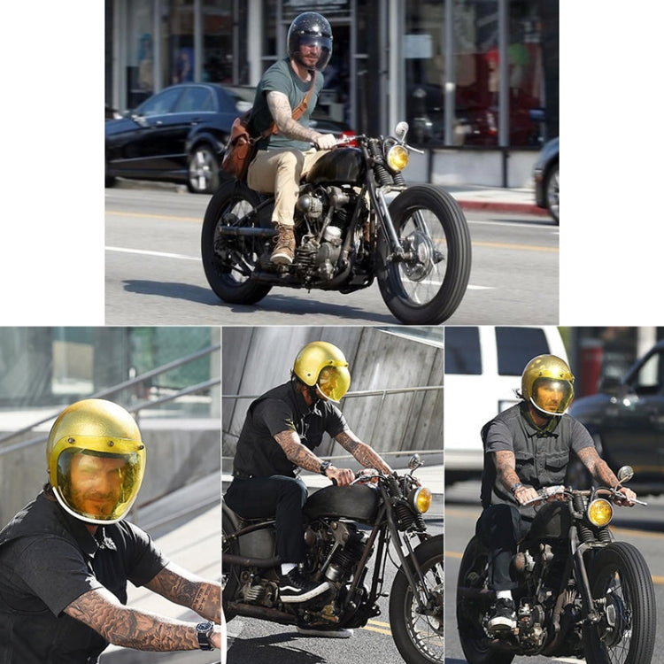 Soman Motorcycle Bubble Visor Open Face Helmet Visor Helmet Windshield Shield with Transparent Frame(Yellow) - free shipping - PMC TechLife - Order now!