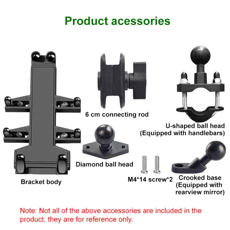 M10 Bolt Ball-Head Motorcycle Multi-function Eight-jaw Aluminum Phone Navigation Holder Bracket - Holder by PMC TechLife | Online Shopping South Africa | PMC TechLife | Buy Now Pay Later Mobicred