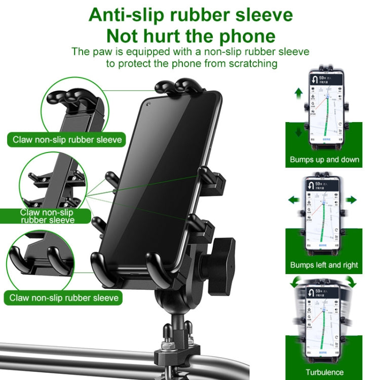 U-shaped Bolt Ball-Head Motorcycle Handlebar Multi-function Eight-jaw Aluminum Phone Navigation Holder Bracket with Anti-theft Knobs - free shipping - PMC TechLife - Order now!