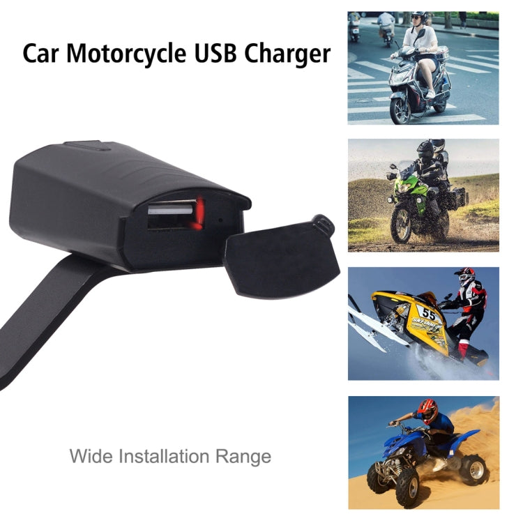 Motorcycle Waterproof DC 8-32V 5V / 1.2A Rearview Mirror USB Phone Charger Adapter, with Indicator Light - free shipping - PMC TechLife - Order now!