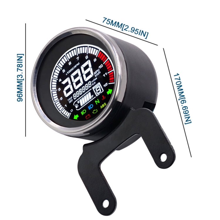 Universal Motorcycle Modified Multi-functional LED Digital Meter Indicator Light Tachometer Odometer Speedometer Oil Meter - Others by PMC TechLife | Online Shopping South Africa | PMC TechLife | Buy Now Pay Later Mobicred