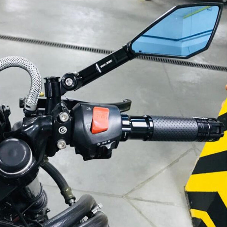 Modified Motorcycle Aluminium Alloy Rhombus Reflective Light Side Rearview Mirror (White) - Side Mirrors by PMC Jewellery | Online Shopping South Africa | PMC Jewellery | Buy Now Pay Later Mobicred