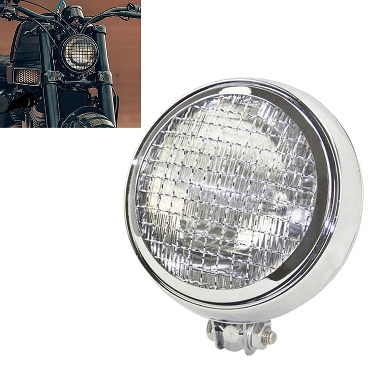 Motorcycle Silver Shell Harley Headlight Retro Lamp LED Light Modification Accessories (White) - Headlights by PMC TechLife | Online Shopping South Africa | PMC TechLife | Buy Now Pay Later Mobicred