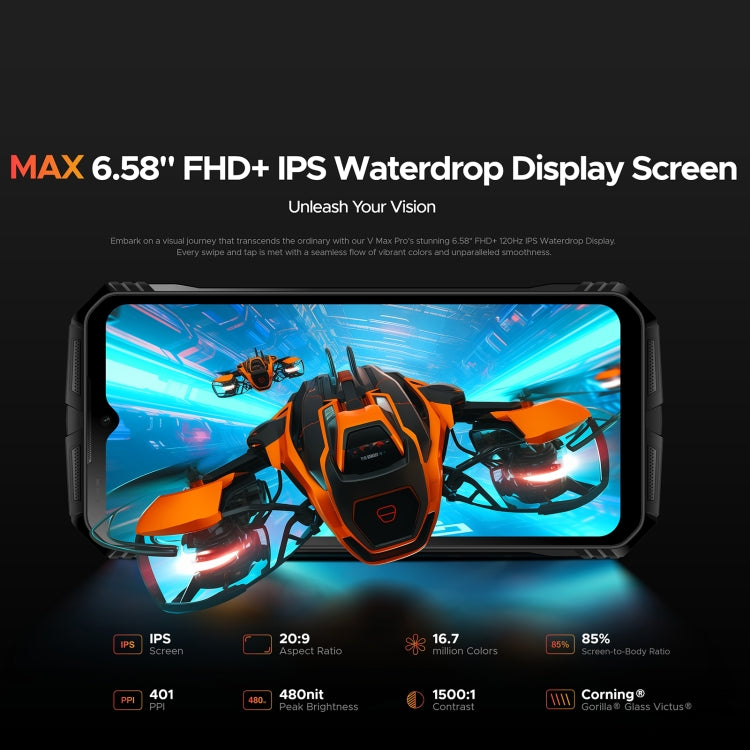 [HK Warehouse] DOOGEE V Max Pro Rugged Phone, 12GB+512GB, 6.58 inch Android 14 Dimensity 7050 Octa Core 2.6GHz, Network: 5G, OTG, NFC (Black) - DOOGEE by DOOGEE | Online Shopping South Africa | PMC Jewellery | Buy Now Pay Later Mobicred