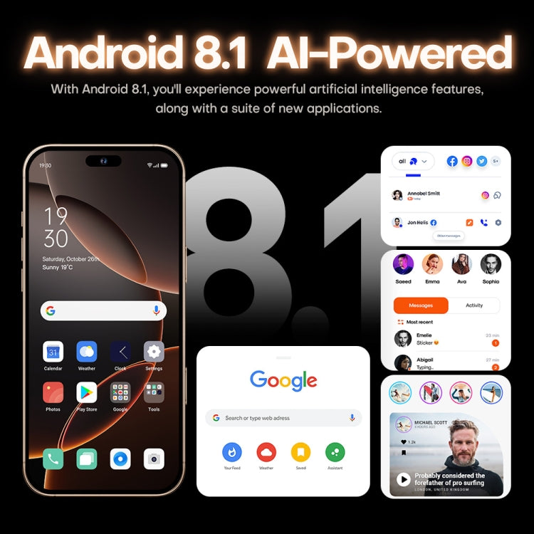 i16 Pro Max / A08A, 3GB+64GB, 6.73 inch Screen, Face Identification, Android 8.1 MTK6753 Octa Core, Network: 4G, Dual SIM, EU Plug (Black) -  by PMC Jewellery | Online Shopping South Africa | PMC Jewellery | Buy Now Pay Later Mobicred