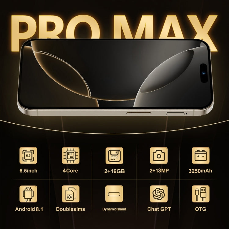 i16 Pro Max / Q5, 2GB+16GB, 6.5 inch Screen, Face Identification, Android 8.1 MTK6580P Quad Core, Network: 3G, Dual SIM, AU Plug (Black) -  by PMC Jewellery | Online Shopping South Africa | PMC Jewellery | Buy Now Pay Later Mobicred