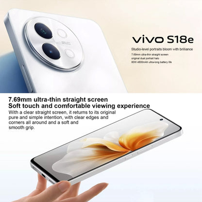 vivo S18e, Dual Back Cameras, 12GB+512GB, Face ID Screen Fingerprint Identification, 6.67 inch Android 14.0 OriginOS 4 Dimensity 7200 Octa Core 2.8GHz, OTG, NFC, Network: 5G, Support Google Play (Silver) - vivo by vivo | Online Shopping South Africa | PMC Jewellery | Buy Now Pay Later Mobicred