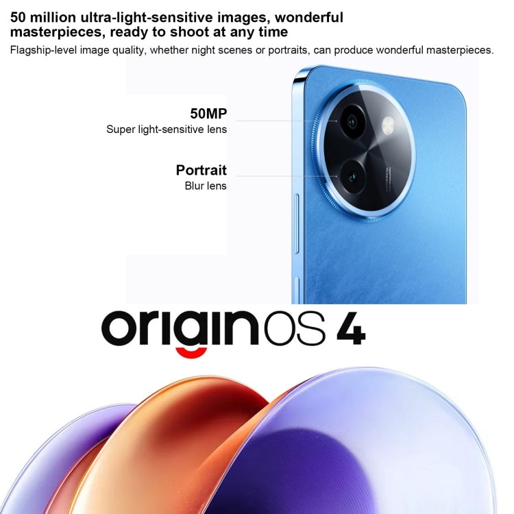 vivo Y200i, Dual Back Cameras, 12GB+256GB, Face ID Screen Fingerprint Identification, 6.72 inch Android 14.0 OriginOS 4 Snapdragon 4 Gen 2 Octa Core 2.2GHz, OTG, Network: 5G, Support Google Play (Blue) - vivo by vivo | Online Shopping South Africa | PMC Jewellery | Buy Now Pay Later Mobicred