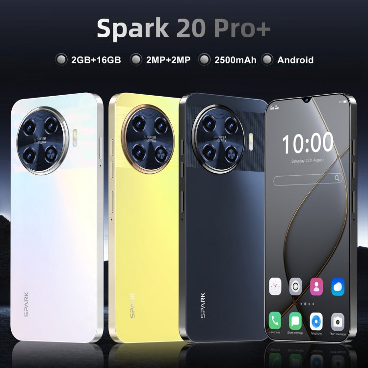 Spark 20 Pro+ / SDT77, 2GB+16GB, Face Identification, 6.28 inch Screen Android 6.0 SC7731 Quad Core, Network: 3G, Dual SIM (White) -  by PMC Jewellery | Online Shopping South Africa | PMC Jewellery | Buy Now Pay Later Mobicred