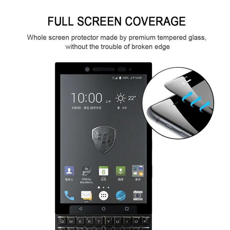 0.3mm 9H Surface Hardness 2.5D Silk-screen Full Screen Tempered Glass Film for BlackBerry KEY2(Black) - For BlackBerry by PMC Jewellery | Online Shopping South Africa | PMC Jewellery