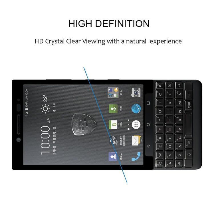 0.3mm 9H Surface Hardness 2.5D Silk-screen Full Screen Tempered Glass Film for BlackBerry KEY2(Black) - For BlackBerry by PMC Jewellery | Online Shopping South Africa | PMC Jewellery