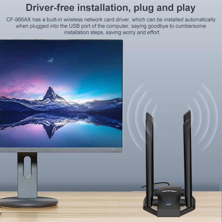 COMFAST CF-966AX Free-drive Dual Band 1800Mbps USB3.0 High Power Wireless WiFi 6 Adapter - free shipping - PMC Jewellery - Order now!