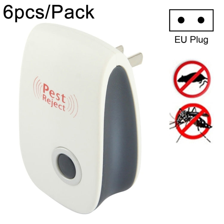 6pcs/Pack Ultrasonic Electronic Cockroach Mosquito Pest Reject Repeller, EU Plug - Repellents by PMC TechLife | Online Shopping South Africa | PMC TechLife | Buy Now Pay Later Mobicred