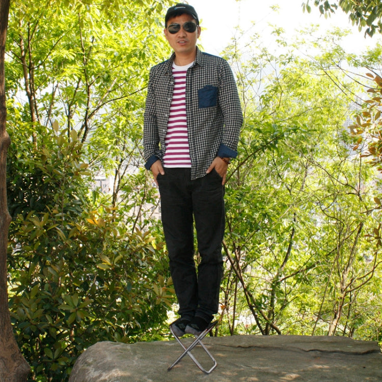 Outdoor Portable Folding Stool, Size: 25*22*26cm(Silver) - Beach Chairs by PMC TechLife | Online Shopping South Africa | PMC TechLife