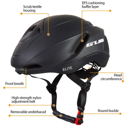 GUB Elite Unisex Adjustable Bicycle Riding Helmet, Size: L(Matte Black) - Protective Helmet & Masks by GUB | Online Shopping South Africa | PMC Jewellery | Buy Now Pay Later Mobicred