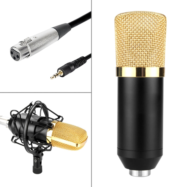 FIFINE F-700 Professional Condenser Sound Recording Microphone with Shock Mount for Studio Radio Broadcasting & Live Boardcast, 3.5mm Earphone Port, Cable Length: 2.5m(Black) - Microphone by PMC TechLife | Online Shopping South Africa | PMC TechLife | Buy Now Pay Later Mobicred
