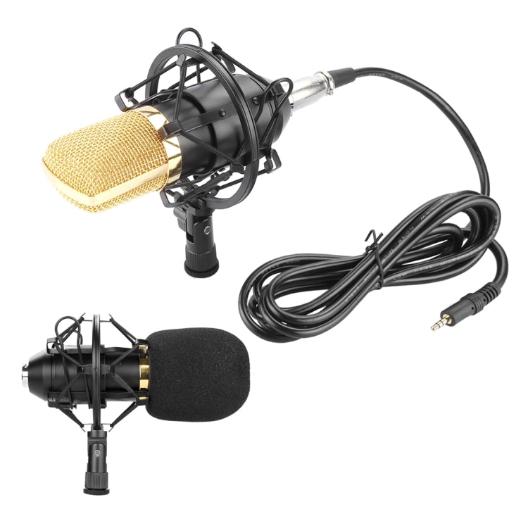 FIFINE F-700 Professional Condenser Sound Recording Microphone with Shock Mount for Studio Radio Broadcasting & Live Boardcast, 3.5mm Earphone Port, Cable Length: 2.5m(Black) - Microphone by PMC TechLife | Online Shopping South Africa | PMC TechLife | Buy Now Pay Later Mobicred