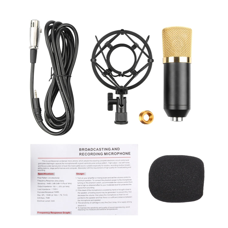 FIFINE F-700 Professional Condenser Sound Recording Microphone with Shock Mount for Studio Radio Broadcasting & Live Boardcast, 3.5mm Earphone Port, Cable Length: 2.5m(Black) - Microphone by PMC TechLife | Online Shopping South Africa | PMC TechLife | Buy Now Pay Later Mobicred