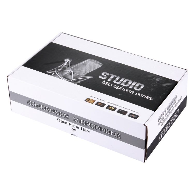 FIFINE F-700 Professional Condenser Sound Recording Microphone with Shock Mount for Studio Radio Broadcasting & Live Boardcast, 3.5mm Earphone Port, Cable Length: 2.5m(Black) - Microphone by PMC TechLife | Online Shopping South Africa | PMC TechLife | Buy Now Pay Later Mobicred