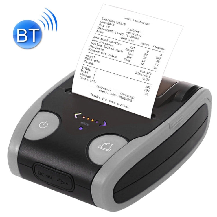 QS-5806 Portable 58mm Bluetooth POS Receipt Thermal Printer(Grey) - Printer by PMC TechLife | Online Shopping South Africa | PMC TechLife | Buy Now Pay Later Mobicred