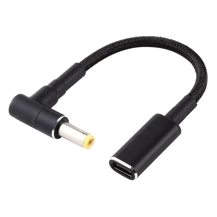 PD 100W 18.5-20V 5.5 x 2.5mm Elbow to USB-C / Type-C Adapter Nylon Braid Cable - Universal Power Adapter by PMC TechLife | Online Shopping South Africa | PMC TechLife