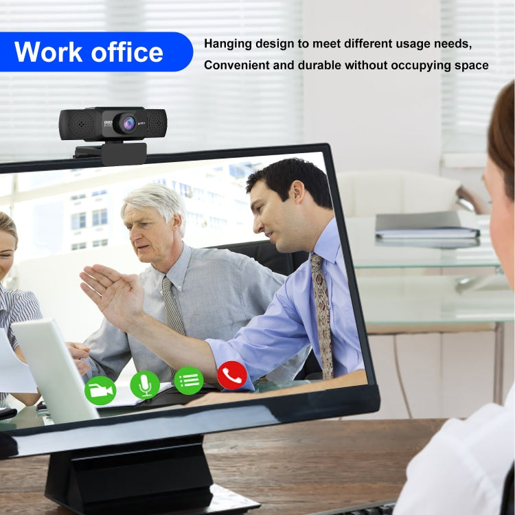 HXSJ S5 1080P Adjustable HD Video Webcam PC Camera with Microphone(Black) - free shipping - PMC Jewellery - Order now!