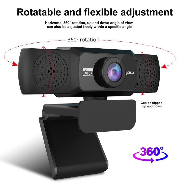 HXSJ S5 1080P Adjustable HD Video Webcam PC Camera with Microphone(Black) - free shipping - PMC Jewellery - Order now!