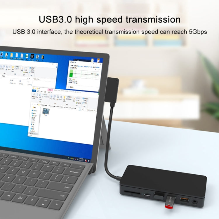 Onten OT-65002 12 in 1 Multifunctional Type-C + USB + RJ45 + HDMI Docking Station(Black) - free shipping - PMC Jewellery - Order now!
