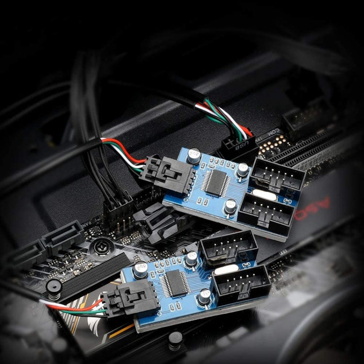 Rocketek HC427 9 Pin USB2.0 HUB Adapter One-to-Four Splitter Circuit Board - USB 2.0 HUB by ROCKETEK | Online Shopping South Africa | PMC TechLife | Buy Now Pay Later Mobicred